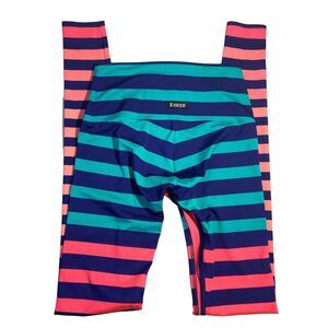 K-DEER Striped Leggings - Blue, Green, Pink